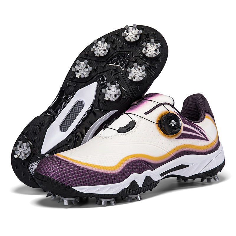Aoraki Men's Spikeless Golf Shoes with Rotary Lacing — GX-007 - GX-007 YEL - A59A7659.jpg