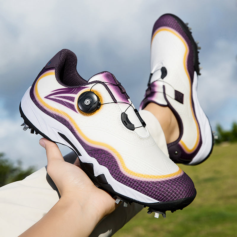 Aoraki Men's Spikeless Golf Shoes with Rotary Lacing — GX-007 - GX-007 YEL - A59A9287.jpg