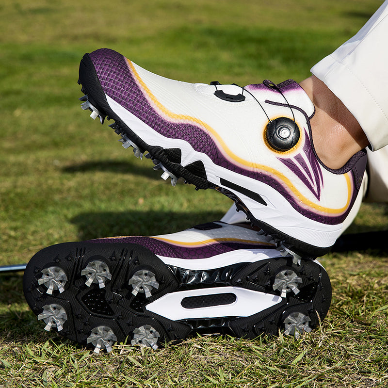 Aoraki Men's Spikeless Golf Shoes with Rotary Lacing — GX-007 - GX-007 YEL - A59A9288.jpg